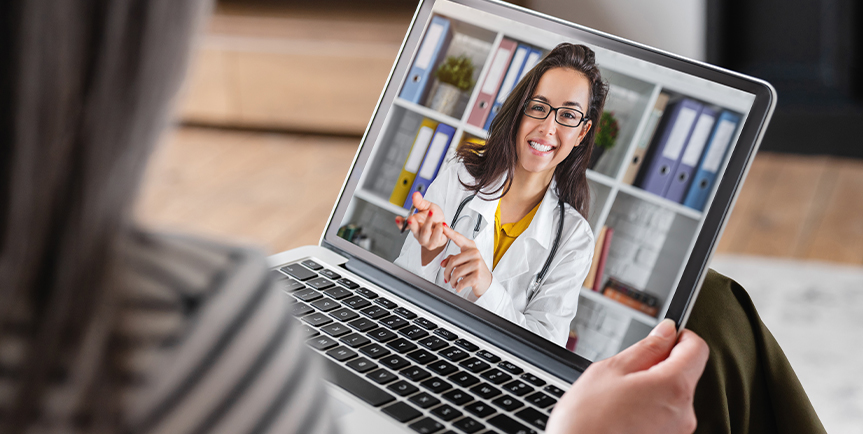 Telehealth appointment with a doctor